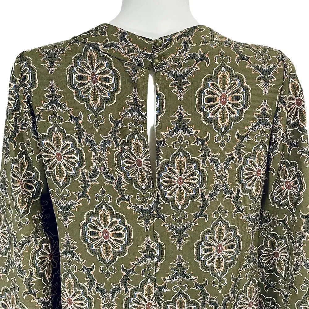 Ee:some Damask Print Bell Sleeve Oversized Top Medium